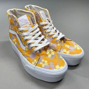 VANS Shoes Womens 8.5 purple orange checkerboard sk8-hi platform high top casual